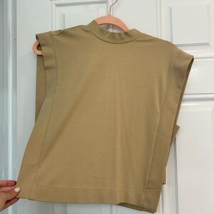 Sleeveless Mock Neck Top - Beige